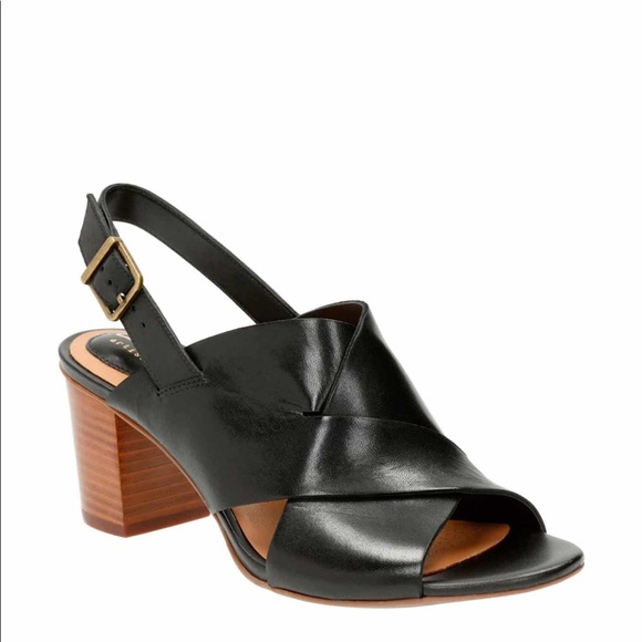 Clarks Shoes - Clarks Ralene Vive Black Leather Block Heel Sandal